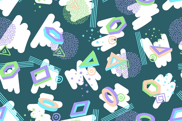 10款复古风格抽象纹理图案 Seamless Patterns in Retro Style Backgrounds插图(9)