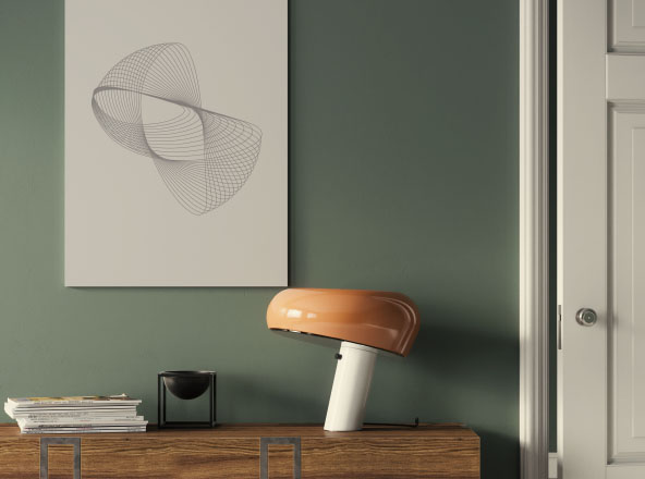 A1尺寸海报设计室内场景无框样机模板 Frameless A1 Poster Interior Scene Mockup