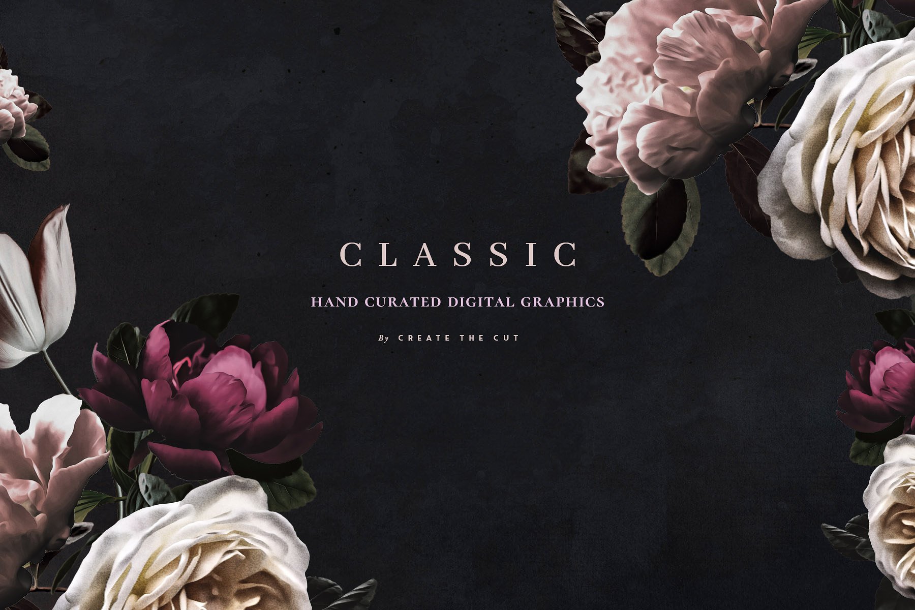 浪漫风格手绘玫瑰花素材 Romantic Clip Art Set – Classic插图(1)