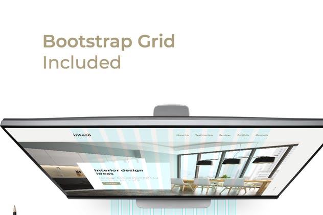 室内装修设计公司网站着陆页设计PSD模板 Intero – Interior Company Landing Page Template插图(3)