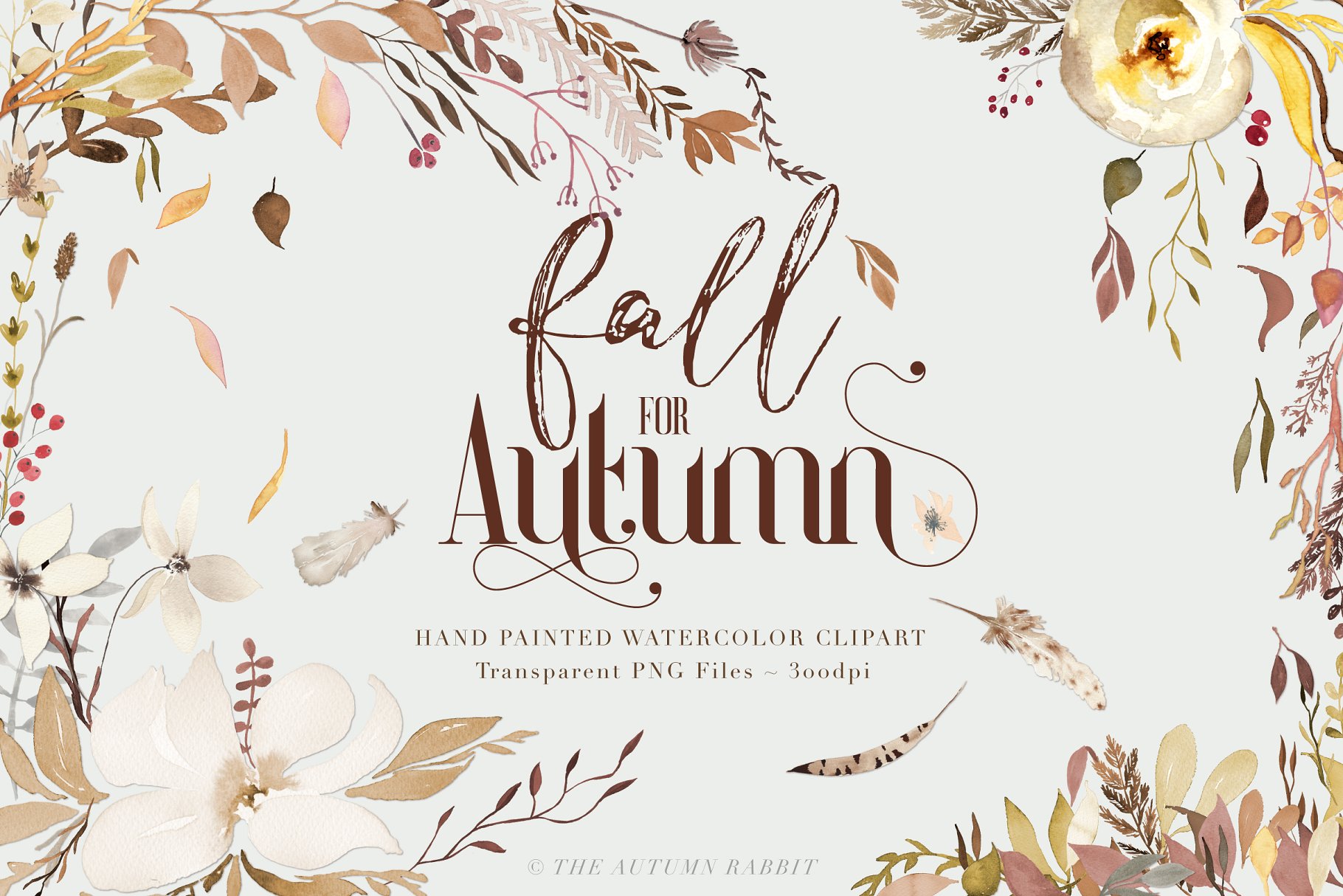 秋天主题水彩剪切画 Fall for Autumn – Watercolor Clipart插图