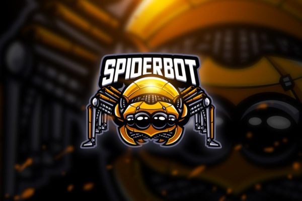 蜘蛛机器人电子竞技战队队徽Logo模板 Spiderbot – Mascot &amp; Esport Logo