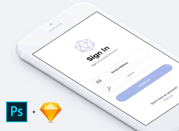 手机应用注册登录界面模板 Mobile App Sign In Screens