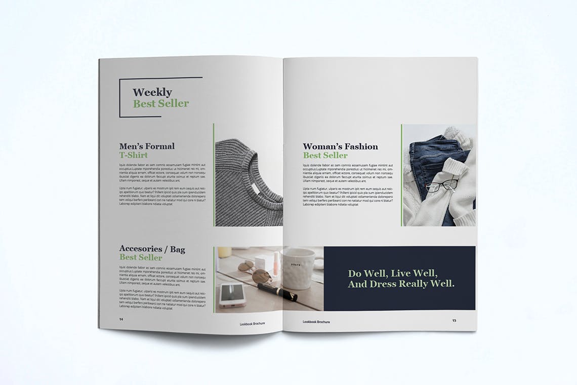 时装订货画册/新品上市产品素材库精选目录设计模板v1 Fashion Lookbook Template插图(9)