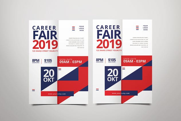 人才招聘会活动海报PSD模板 Career Fair Flyer插图(1)