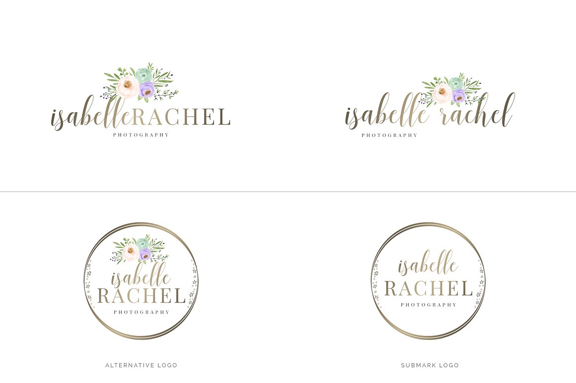 超级水彩风 Logo 设计素材包 Watercolor Premade Branding Logo Kit [模板、纹理&元素]插图(27)