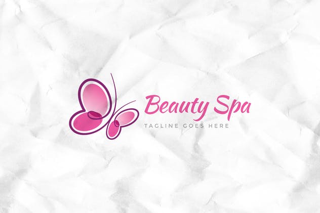 蝴蝶图形Logo设计模板 Tender Beauty Logo Template插图(1)