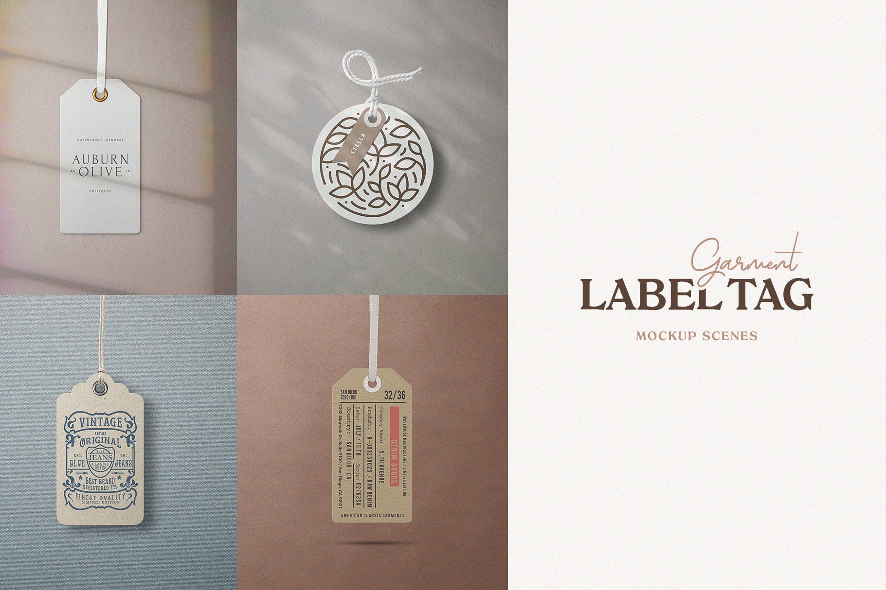 服装标签/吊牌印刷效果图样机素材库精选 Garment Label Tag Mockups插图