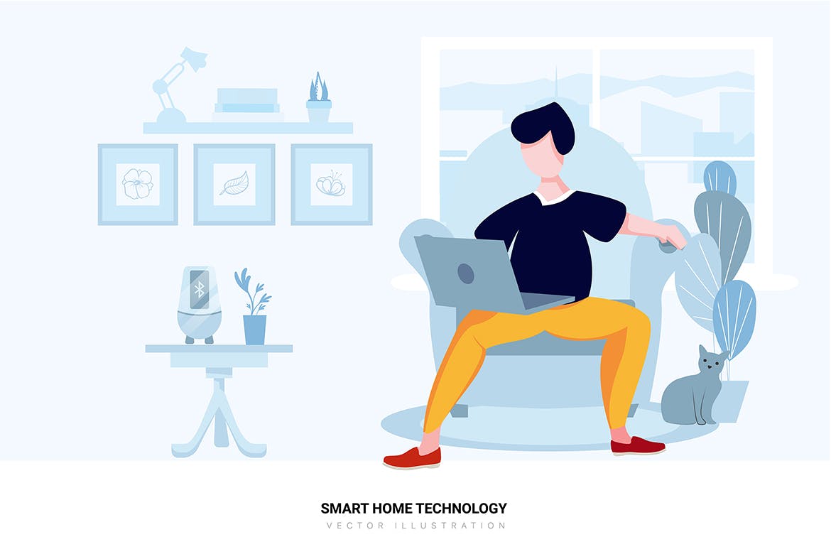 智能家居技术矢量场景插画素材 Smart Home Technology Vector Scenes插图(11)