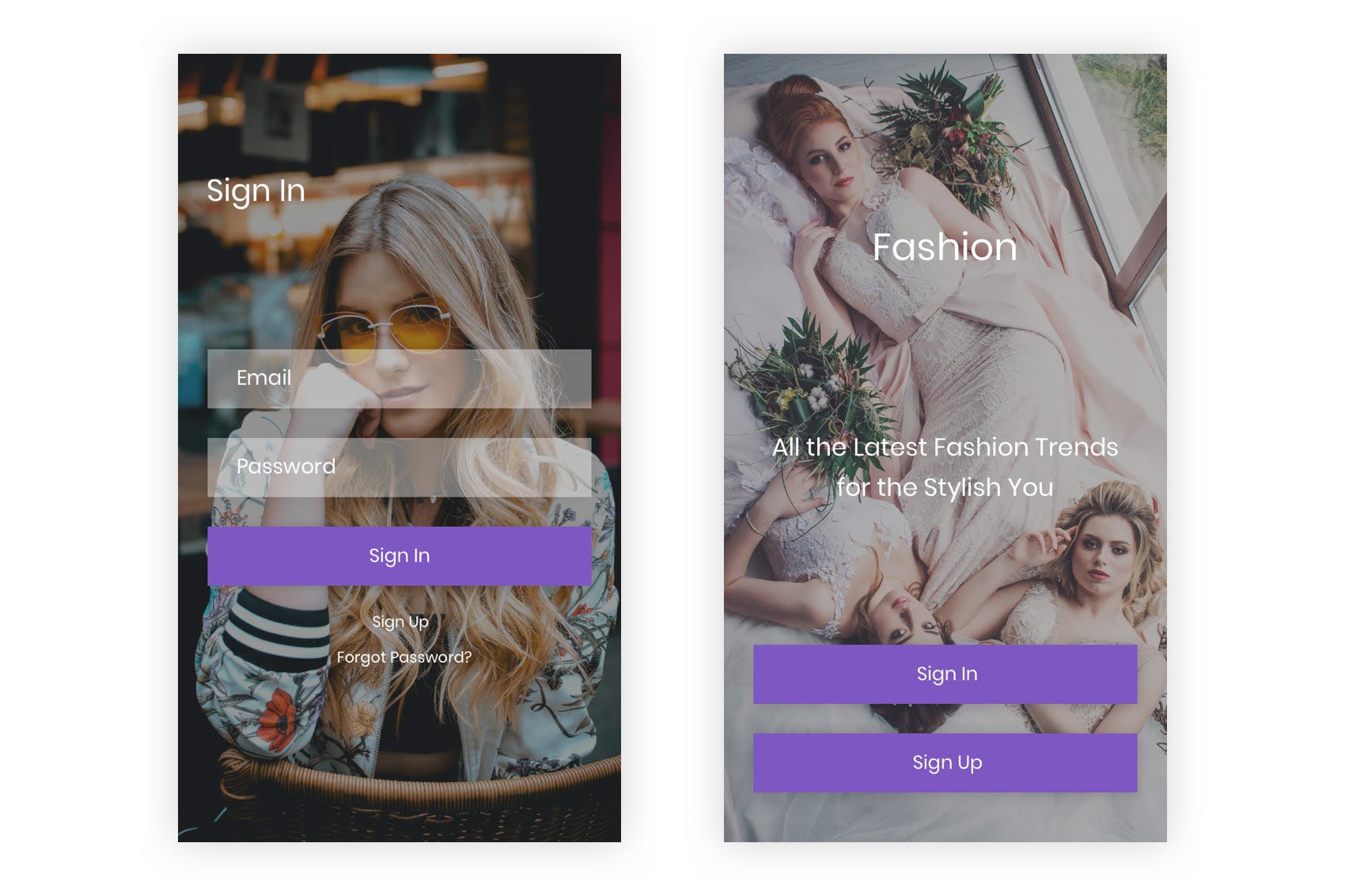 时尚服饰电商APP应用UI设计素材库精选套件 Fashion – Ecommerce Shopping App Adobe Illustrator插图(1)