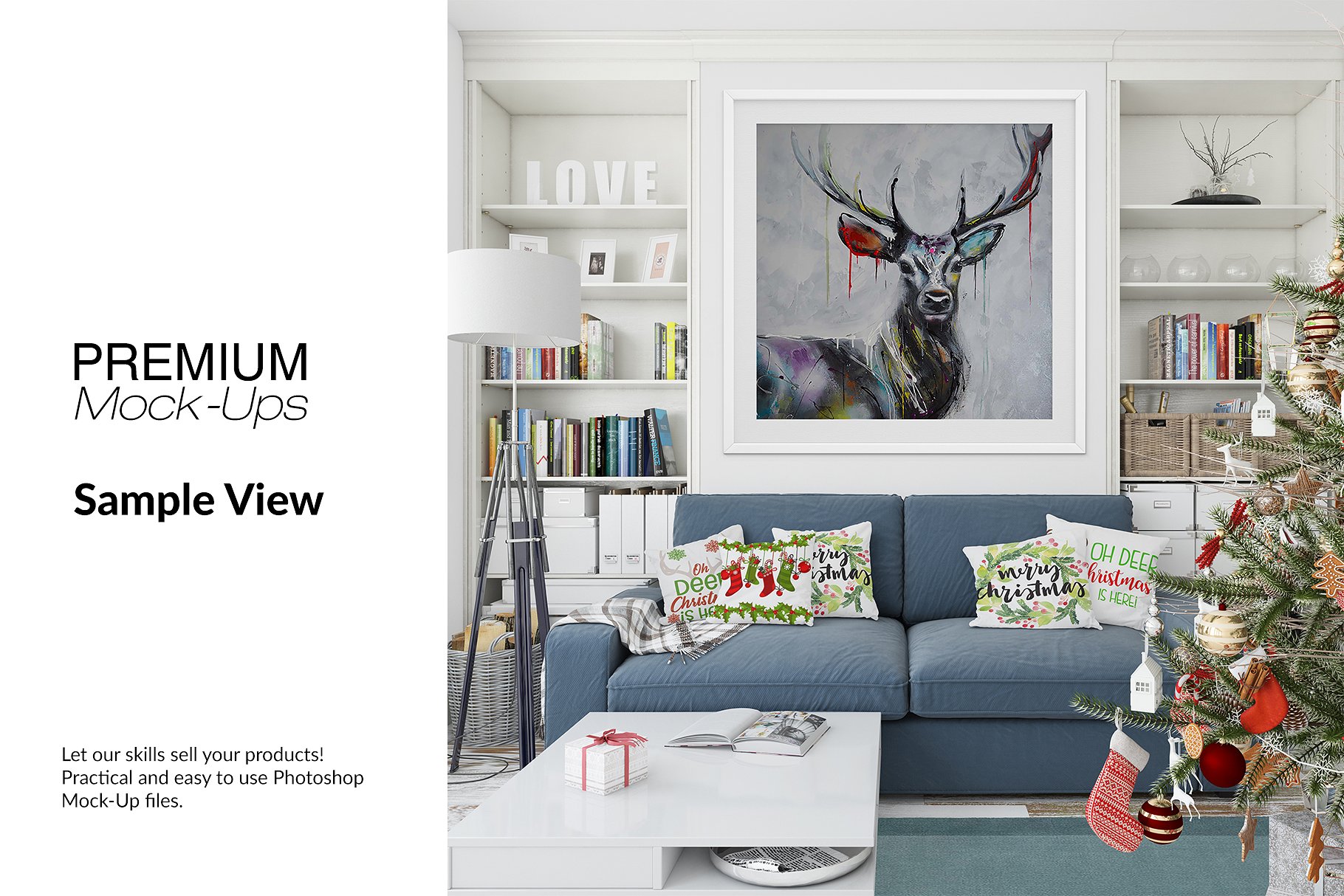 圣诞节客厅装饰展示样机套装 Christmas Living Room Set [psd,jpg]插图(10)