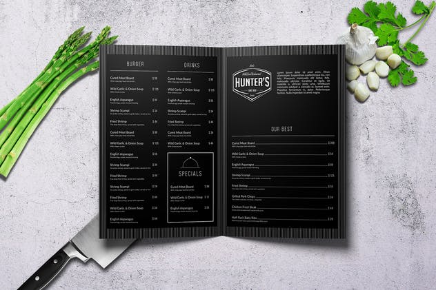 极简主义优雅西餐厅菜单设计模板套装 Minimal Elegant Menu Big Bundle插图(7)