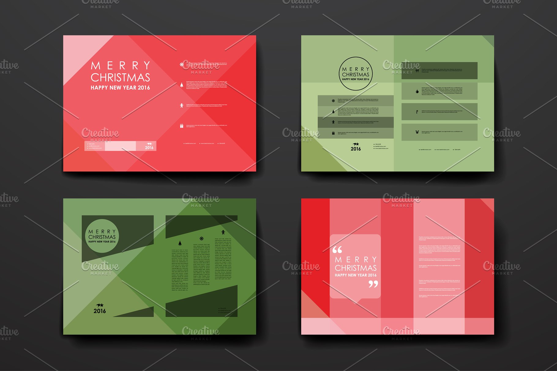 圣诞节主题小册子模板 Merry Christmas Brochures插图(3)