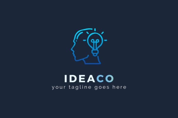 创意大脑抽象Logo设计素材库精选模板 Ideaco – Creative Logo Template