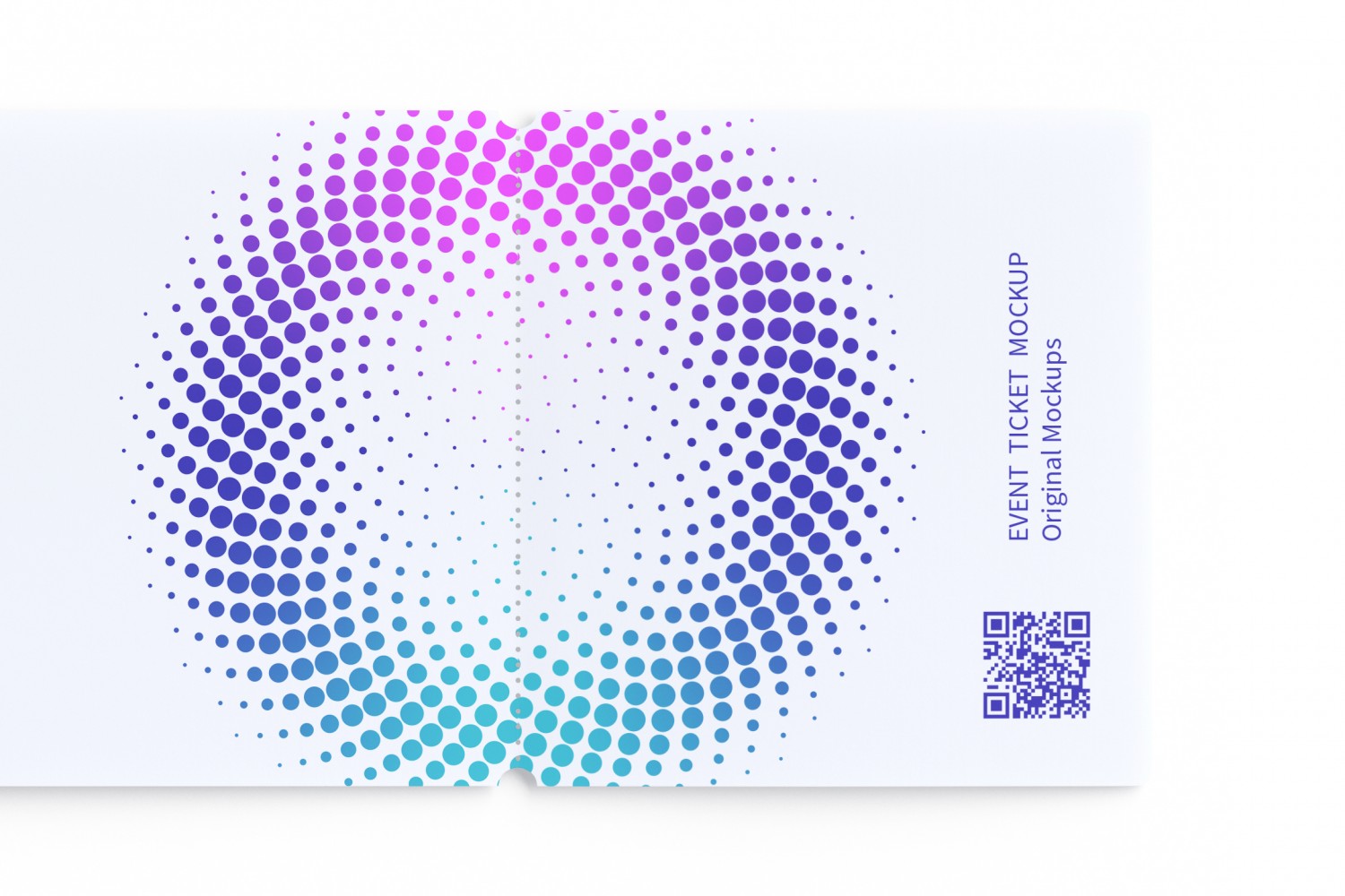 门票入场券设计单张平铺顶视图样机素材库精选模板 Event ticket mockup, top view插图(1)