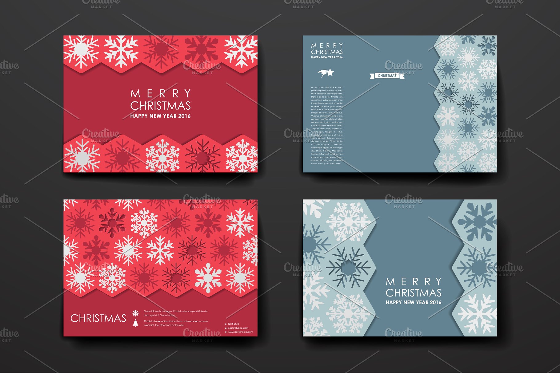 圣诞节主题小册子模板 Merry Christmas Brochures插图(34)