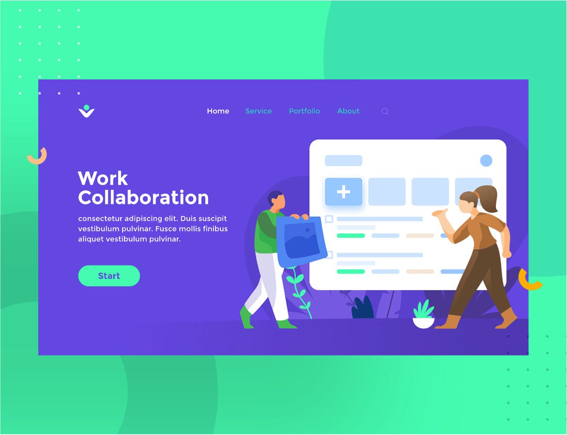 网站设计工作协作素材库精选概念插画素材 Work Collaboration Illustration 1.3插图(1)