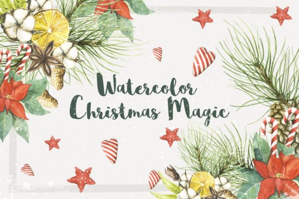 圣诞魔法水彩插画合集 Watercolor Christmas Magic