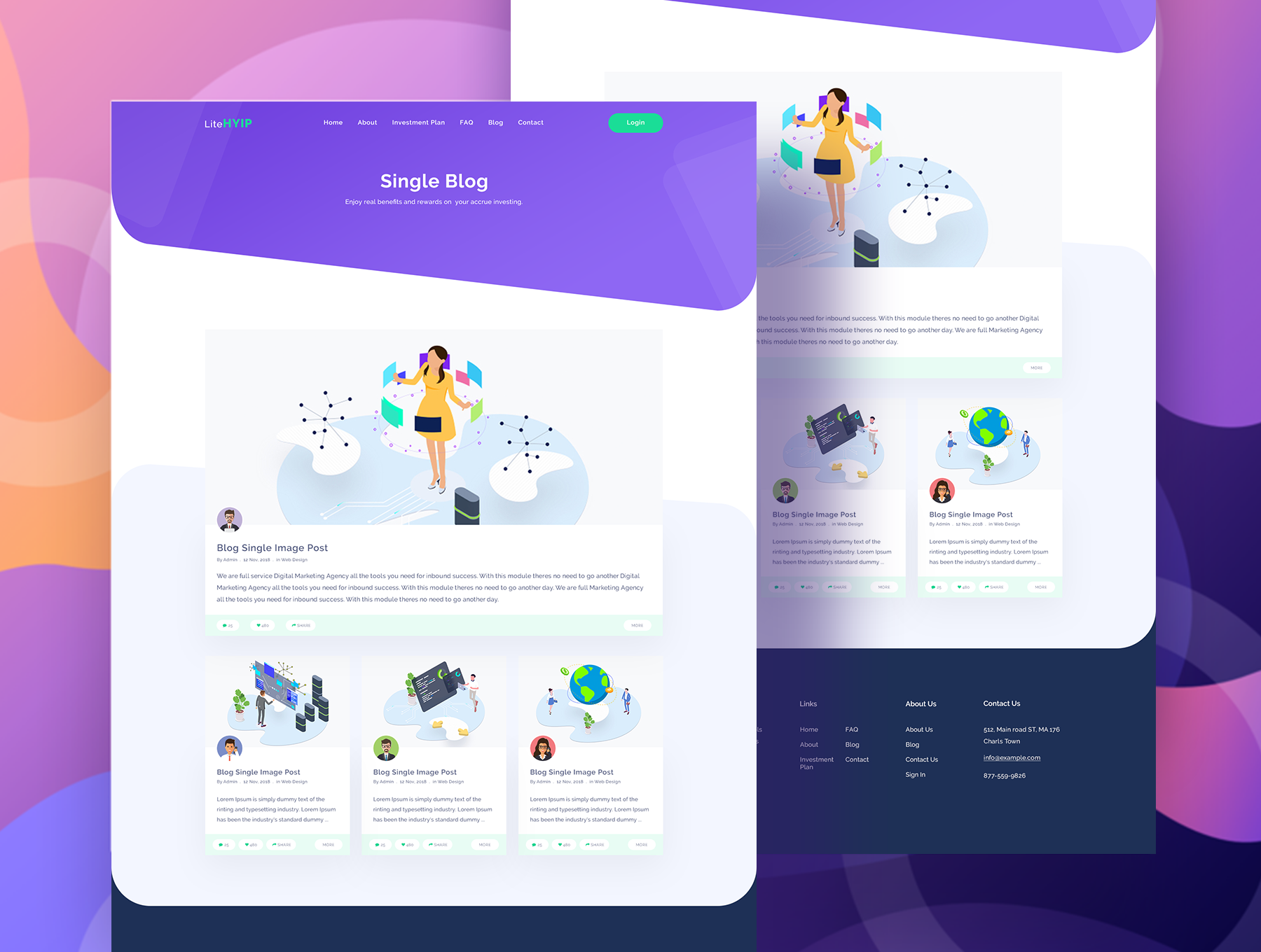 素材库下午茶：时尚的投资类产品官网模板下载[PSD,XD]插图(4)