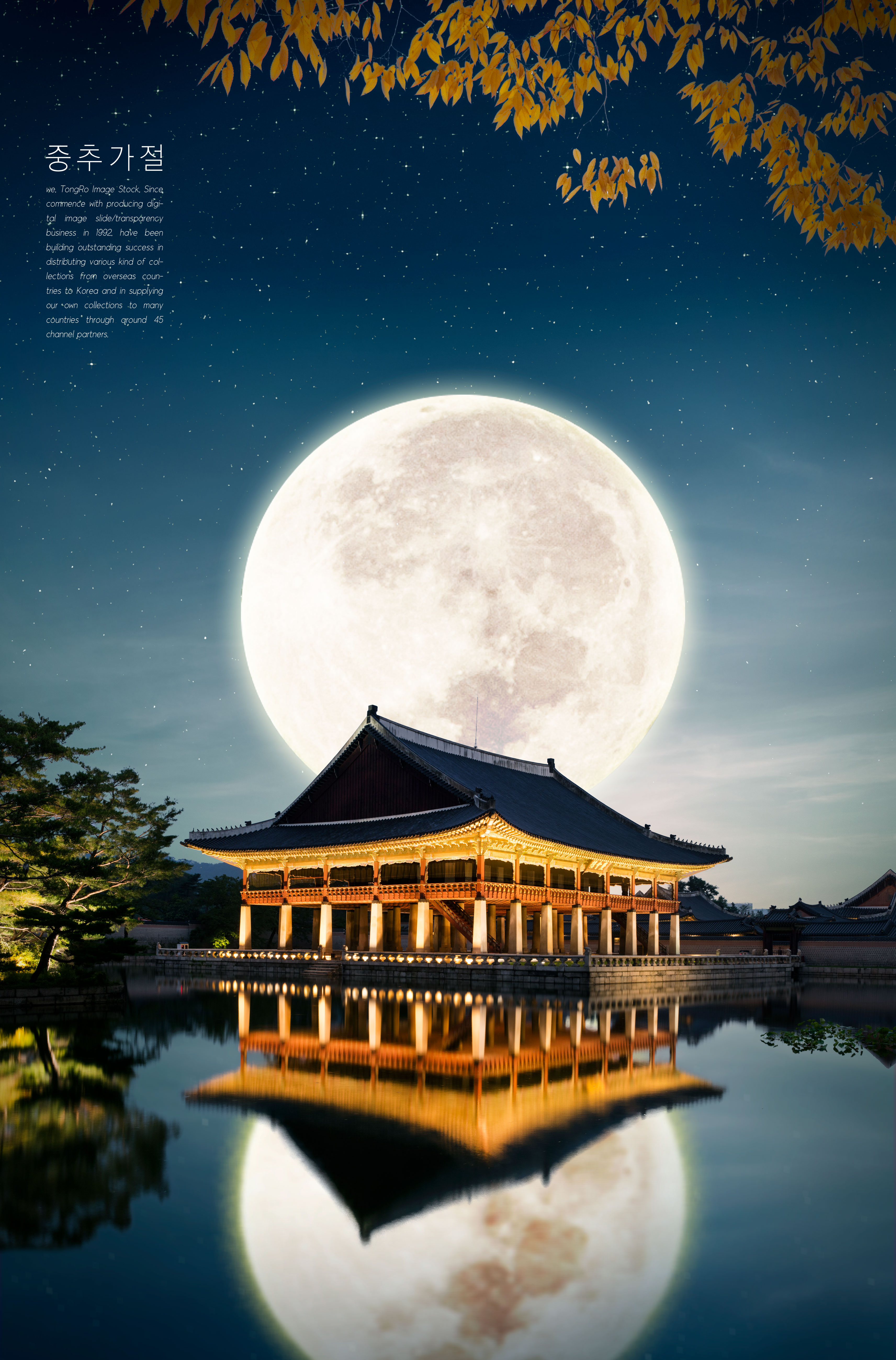 中式古风中秋节海报模板插图