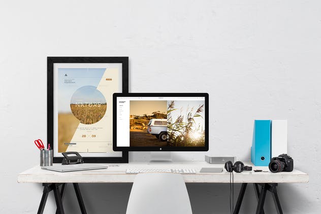 办公桌办公场景样机模板 Desktop Mockup Creator插图(2)