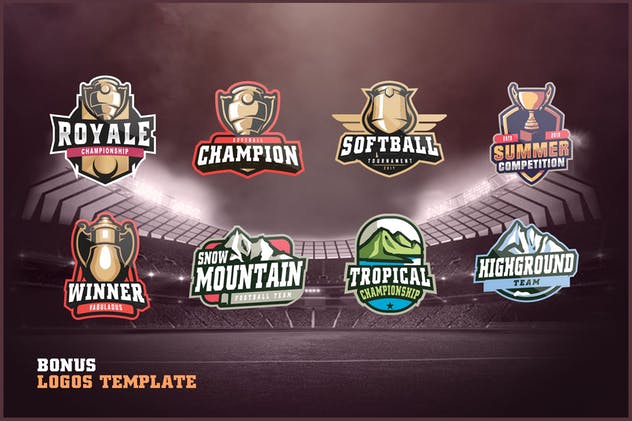 体育运动品牌&球队队徽Logo设计模板合集v1 Sports Logo Creator V1插图(14)