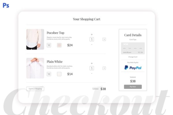 网站支付结算页面设计UI模板 Checkout Page