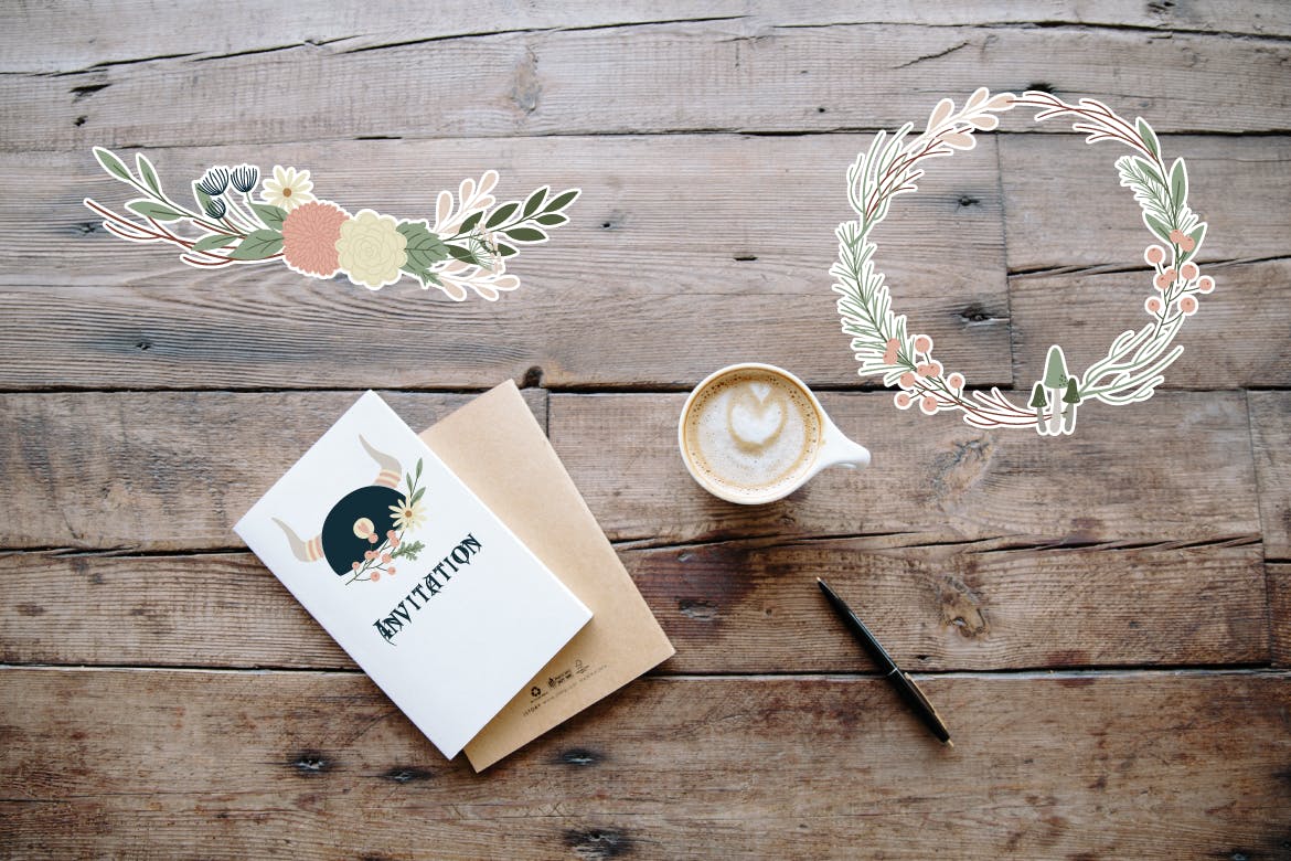 可爱卡通人物维京人水彩手绘图形集 Cute Vikings插图(5)