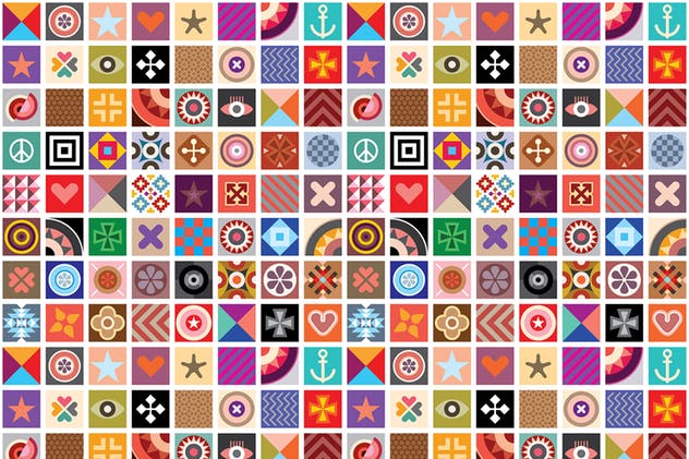 多彩几何图形图标无缝纹理素材 Abstract Patterns Seamless Wallpaper插图(1)