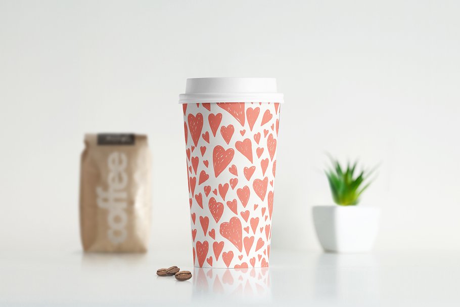 心形无缝纹理集 Hearts Seamless Patterns Set插图(1)