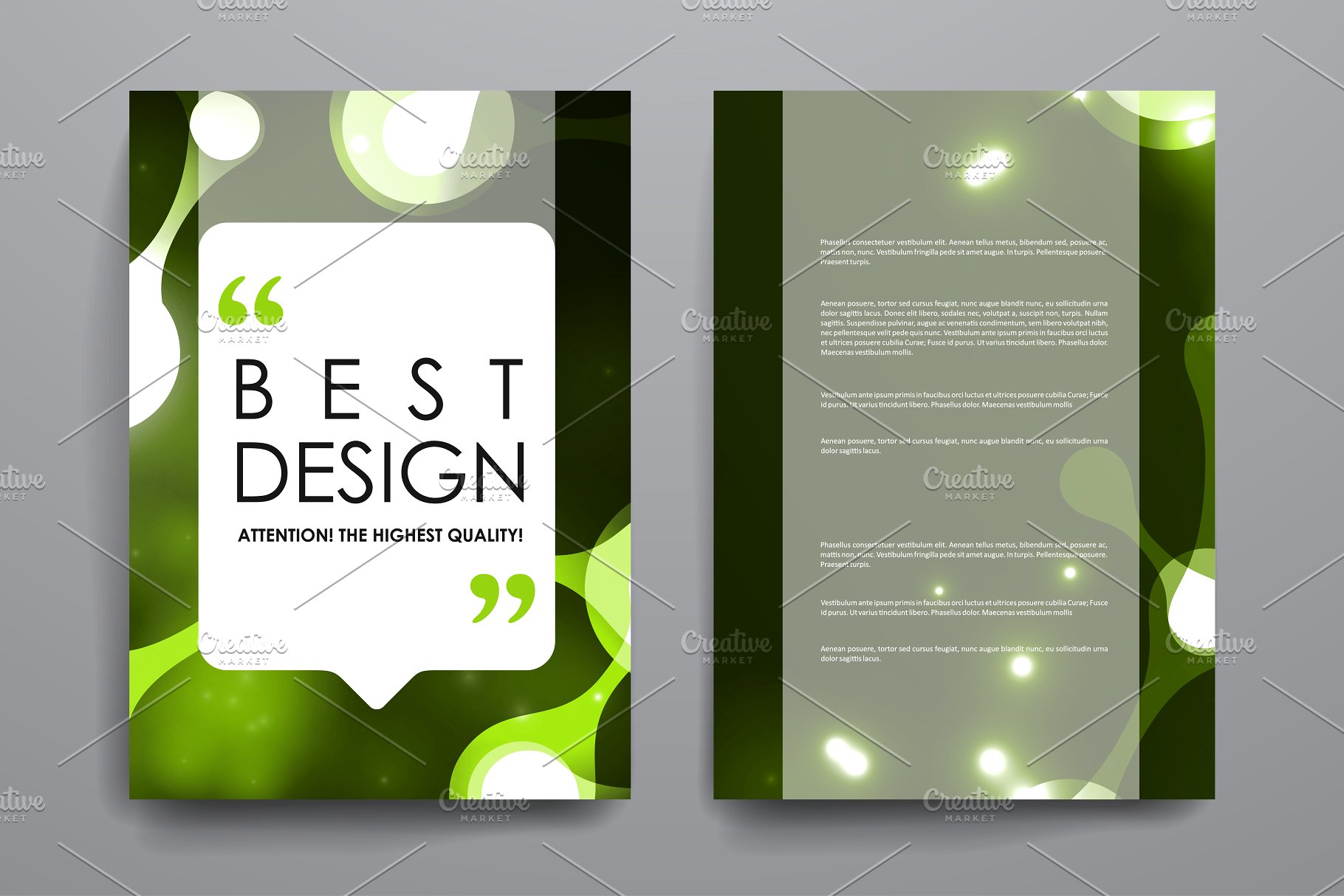 简约抽象图形背景小册子模板Set of Beautiful Brochures插图(3)