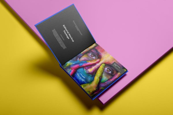 方形精装产品手册样机模板 Square Hardcover Brochure Mockup