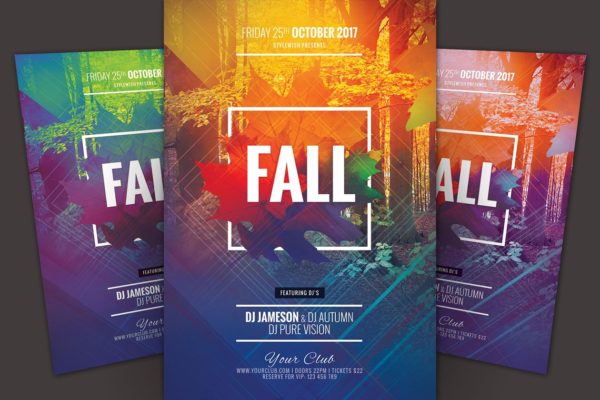 秋天主题色调传单模板 Fall Flyer Template