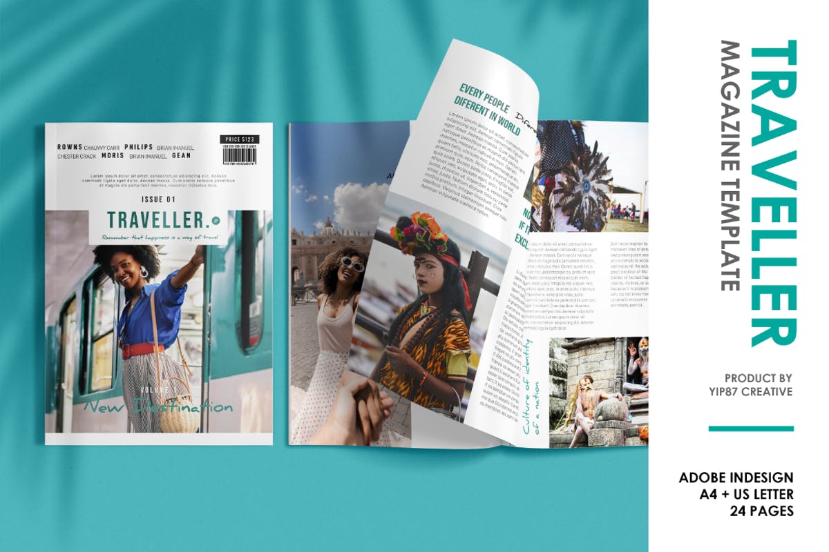 旅行者旅行主题杂志排版设计模板 TRAVELLER MAGAZINE插图