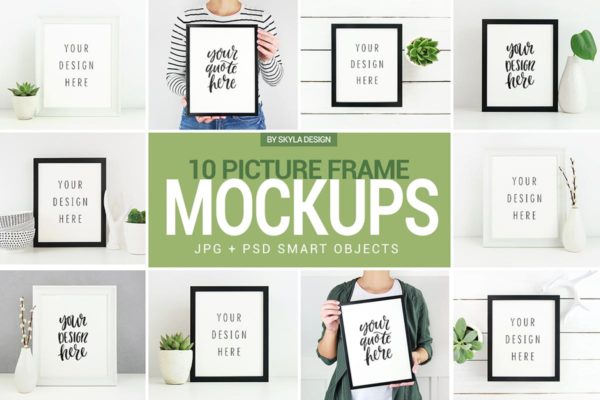 海报设计&amp;照片展示相框样机套装 Poster &amp; Picture frame mockup photos
