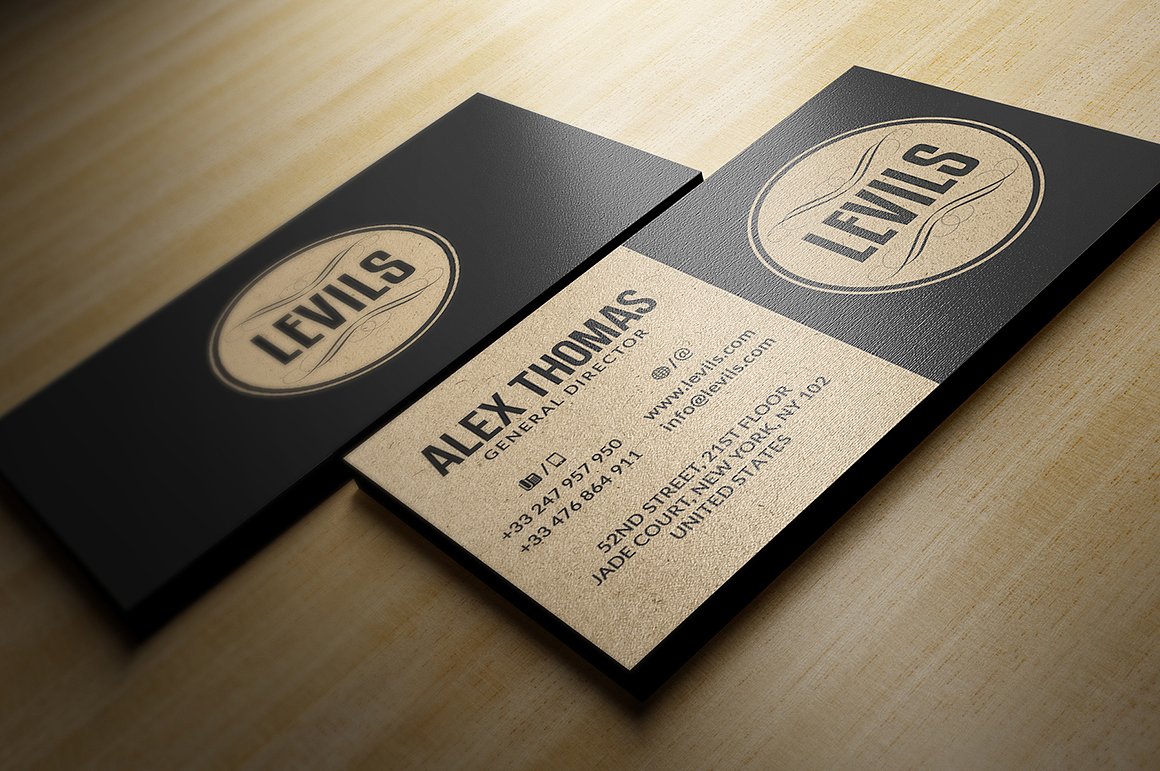 10个高品质的牛皮纸质感的名片设计模板插图