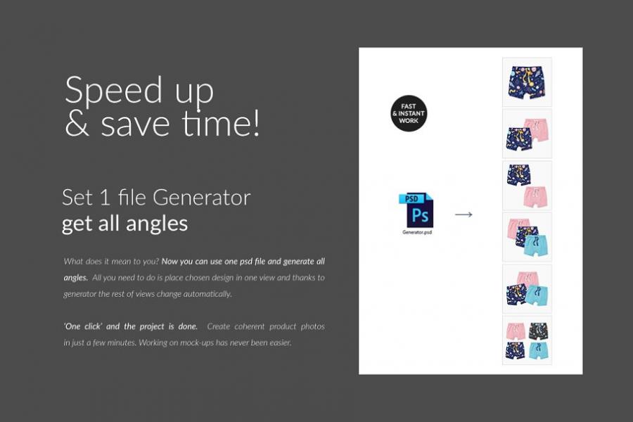 儿童短裤服装样机套装&生成器插图(8)
