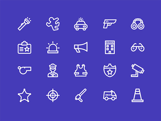 警察图标集素材之家精选sketch素材