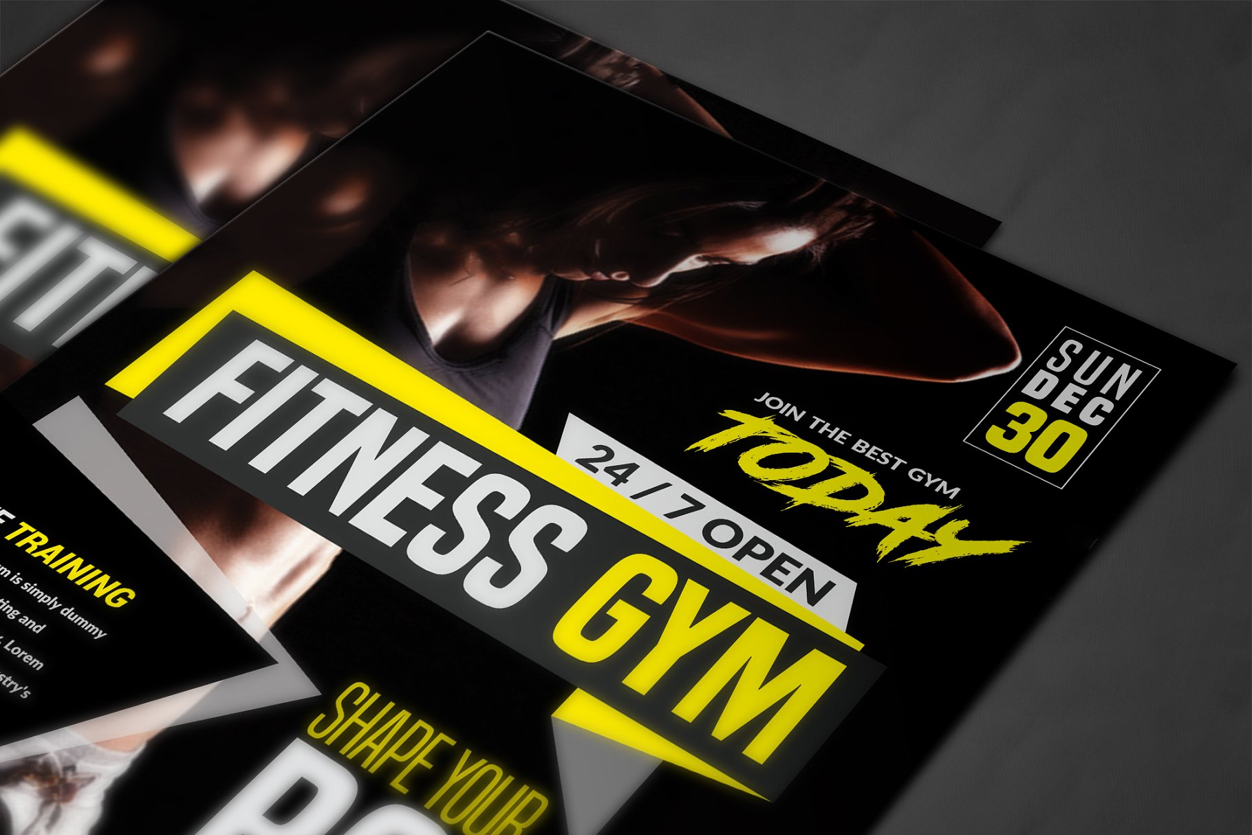 健身馆宣传海报设计模板 Fitness Flyer Template插图(3)