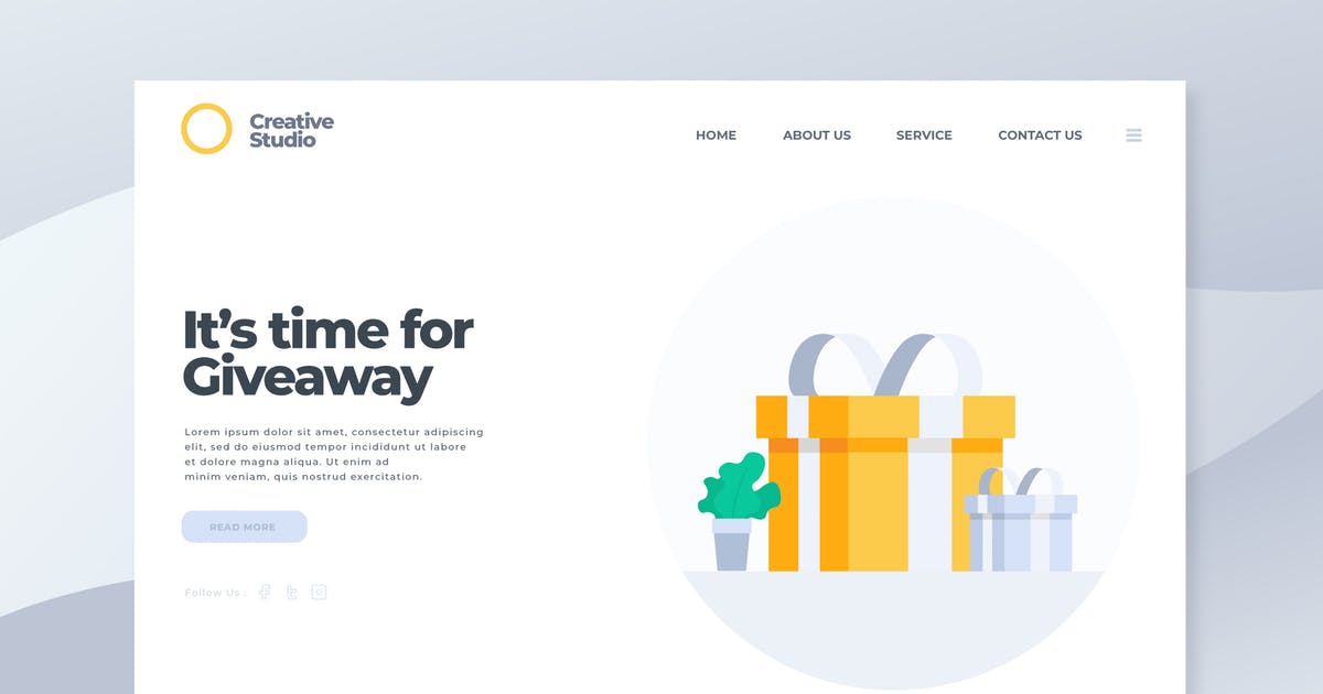 促销赠品概念插画网站着陆页模板 Giveaway – Landing Page插图
