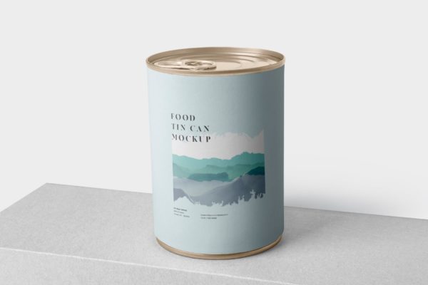 即食罐头包装外观设计样机模板 Food Tin Can Mockup
