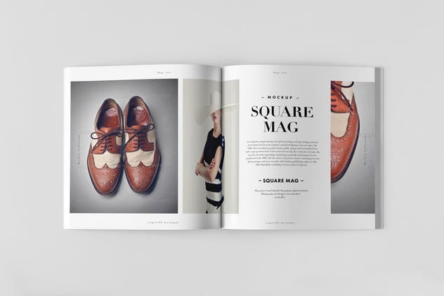 方形杂志画册样机 Square Magazine Mock-up插图(3)