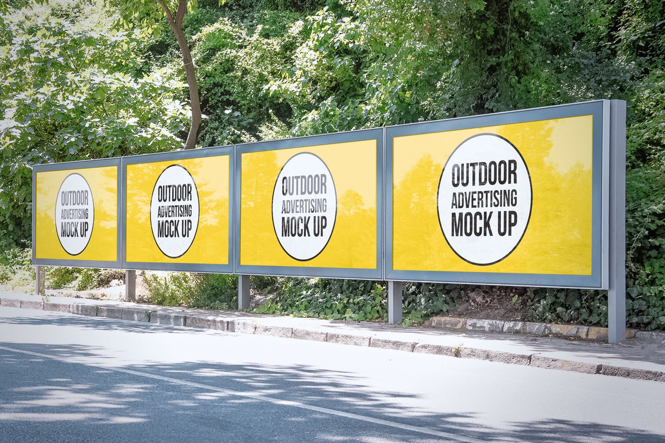 户外广告牌效果图样机模板#1 Outdoor Advertisement Mockup Template #1插图