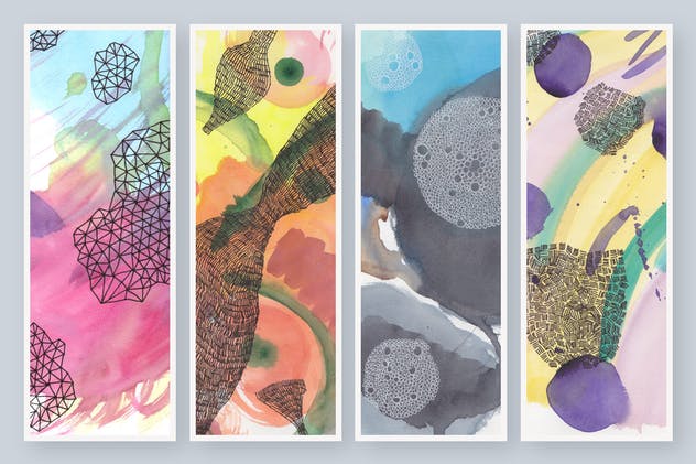 充满活力的抽象印象派水彩纹理素材 Abstract Watercolor Textures插图(2)