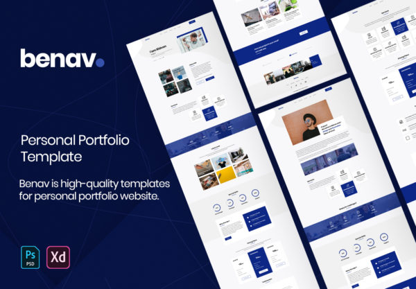素材库下午茶：个人作品集/博客网站UI设计PSD＆XD模板