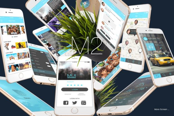 极简主义手机APP应用界面设计UI套件V.2 Minimailist Mobile UI Kit V.2