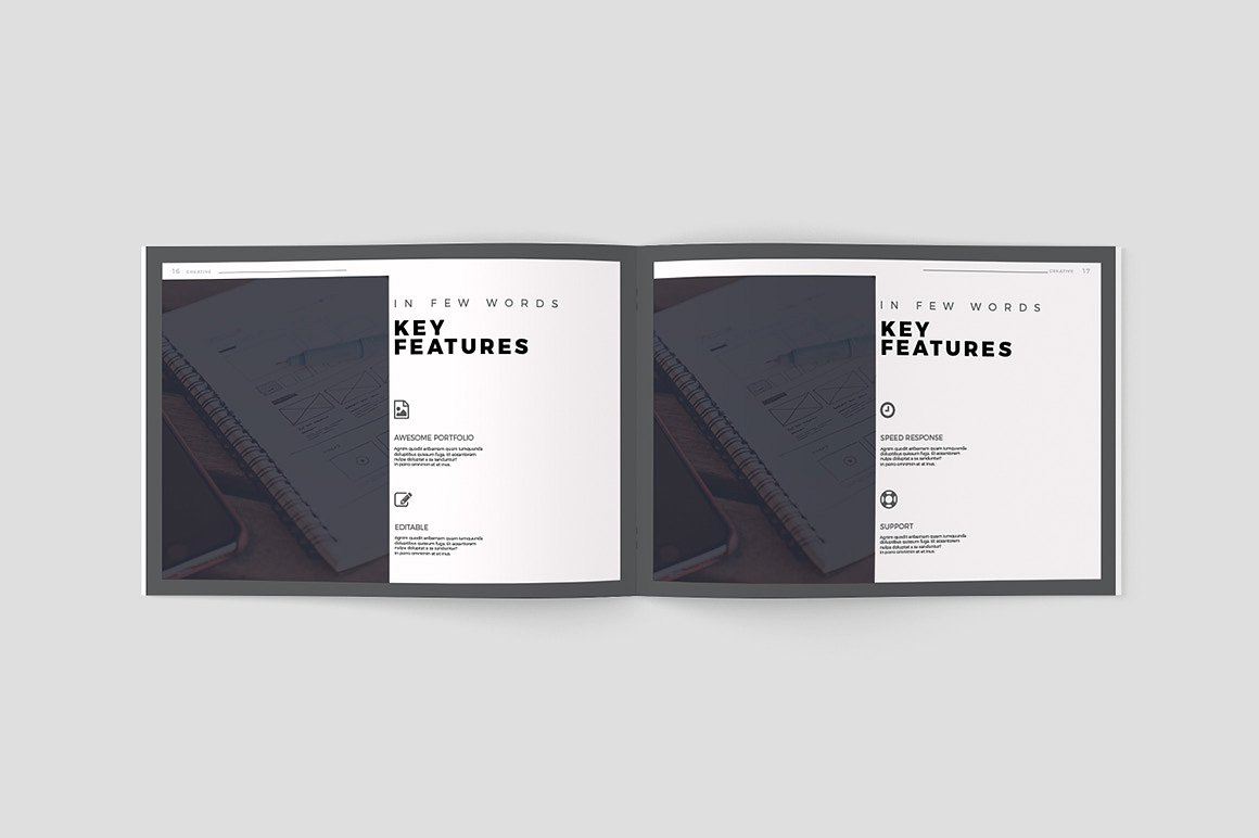 创意极简的黑白色调杂志手册模板下载[indd]插图(8)