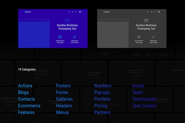 网站原型设计线框图设计套件 Rootline Wireframe UI Kit插图(1)