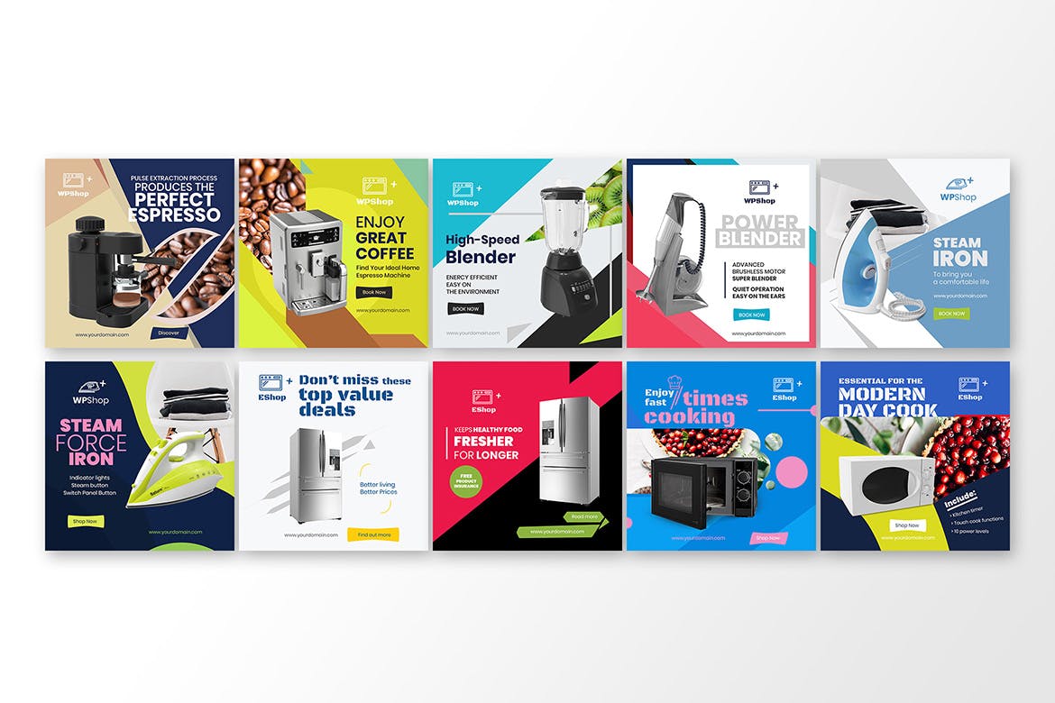 20个时尚高端多用途的电子商务电商社交媒体Facebook海报Banner设计模板产品第04卷插图(9)