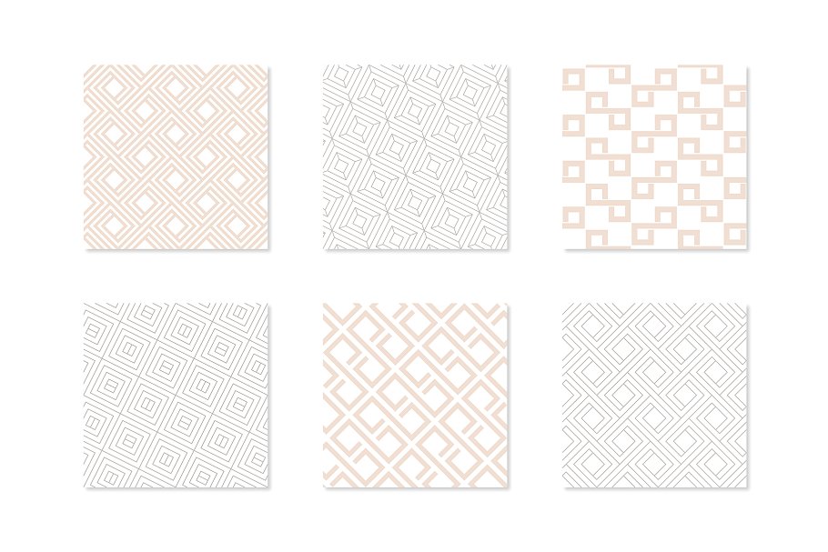 粗线条无缝纹理 Bold Seamless Patterns Set插图(3)